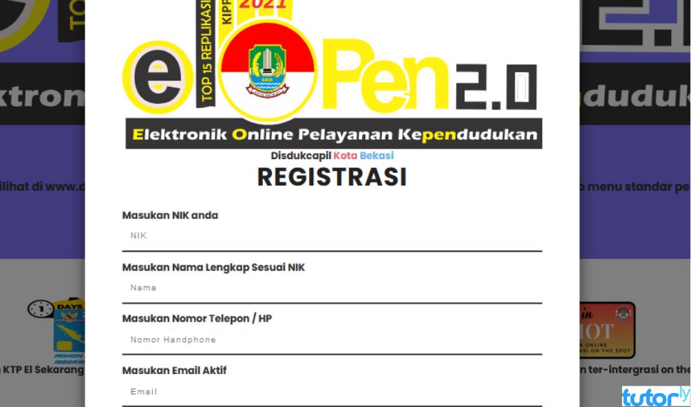 Cara daftar e-open Bekasi 1