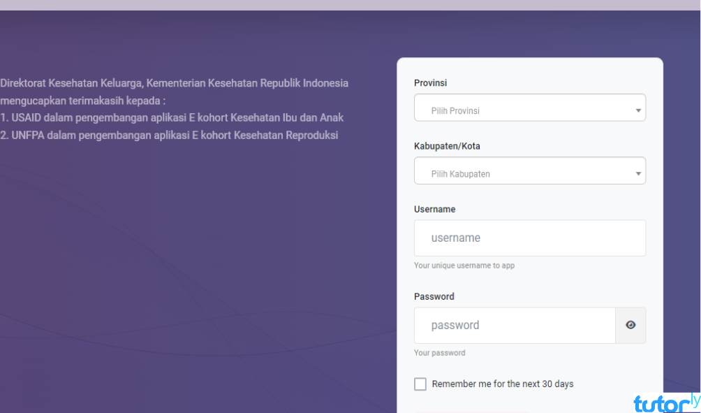 cara pengisian e-Kohort ibu hamil