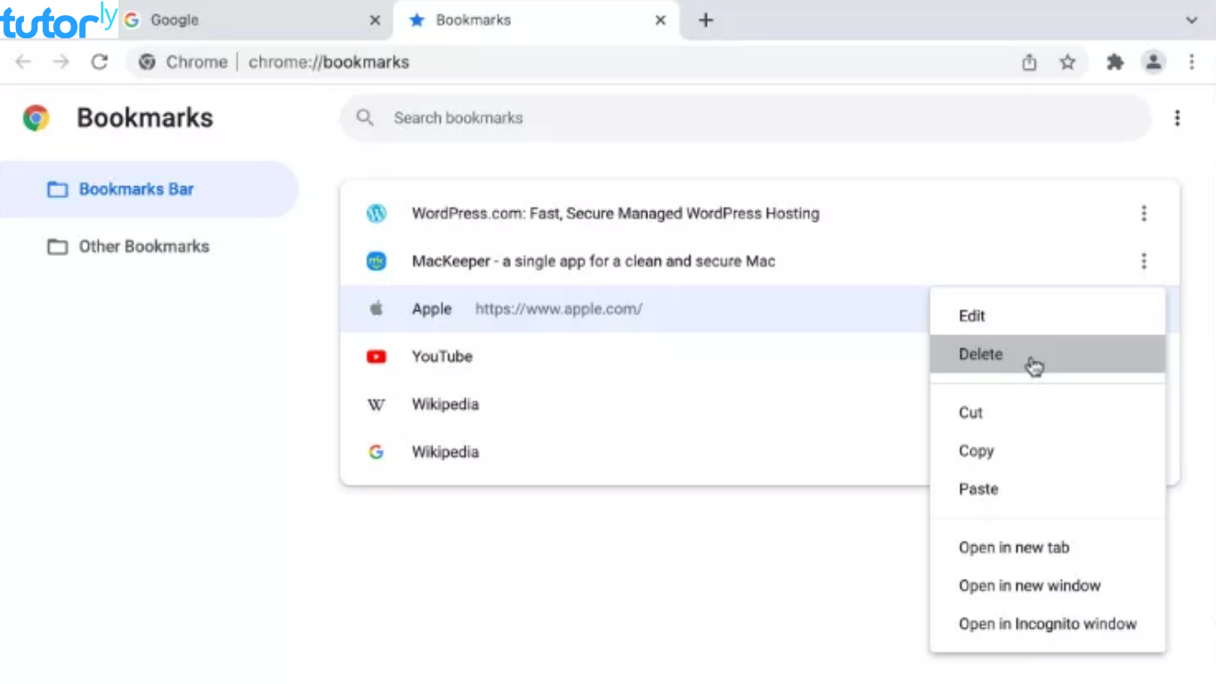 cara hapus bookmark browser di Mac