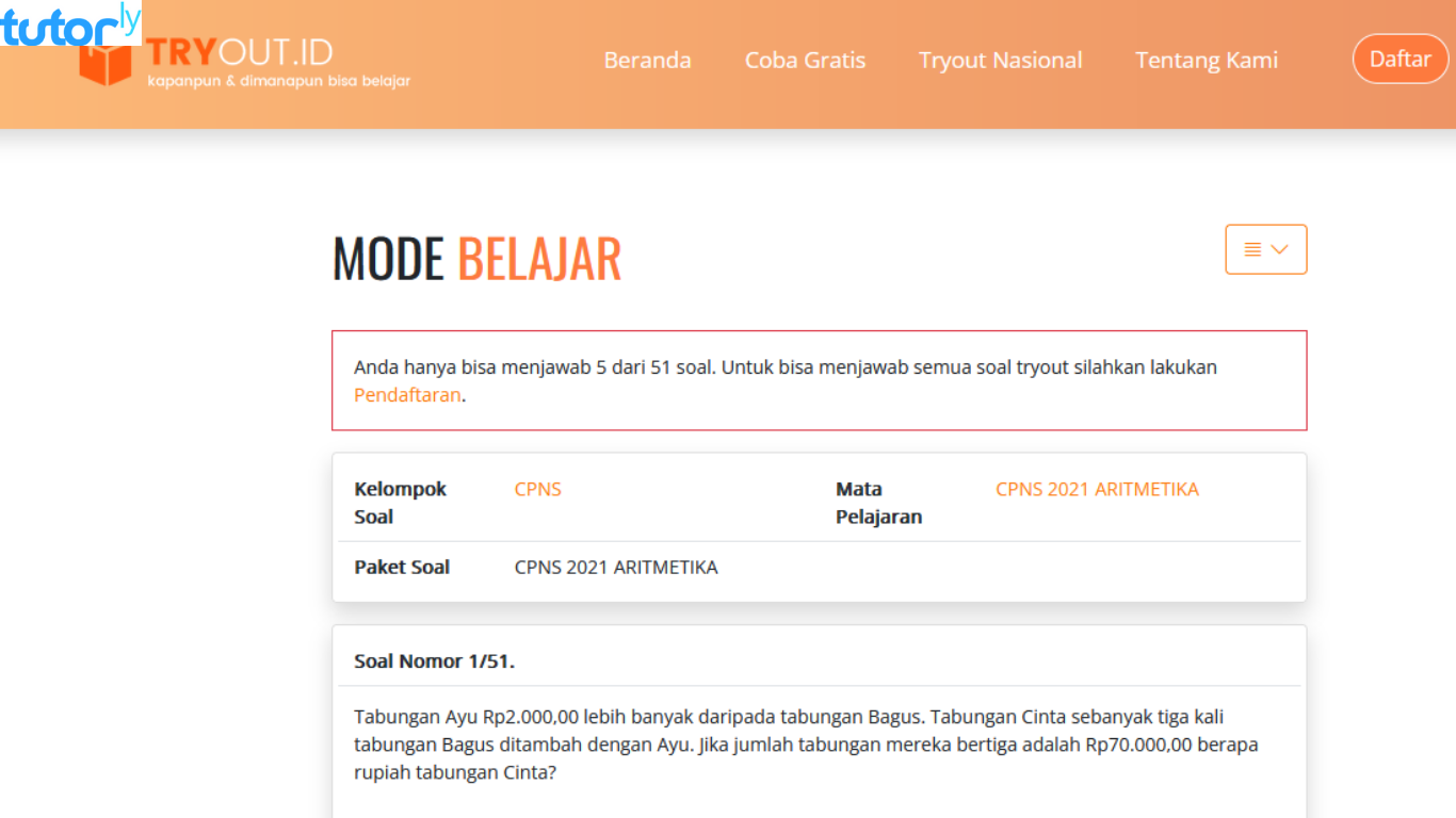 website latihan soal CPNS online