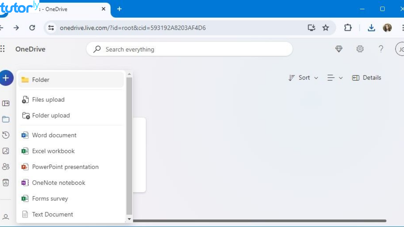 cara membuat folder OneDrive