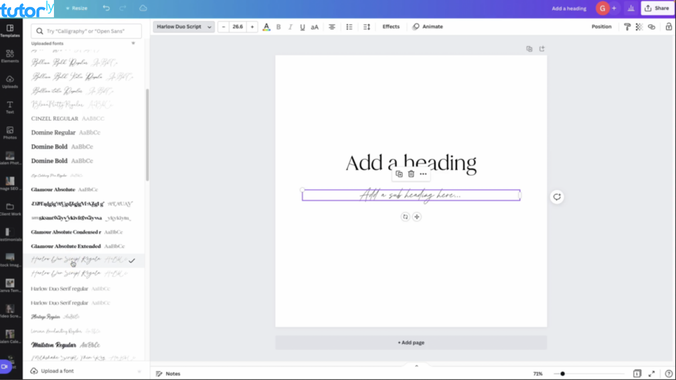 cara upload font di Canva