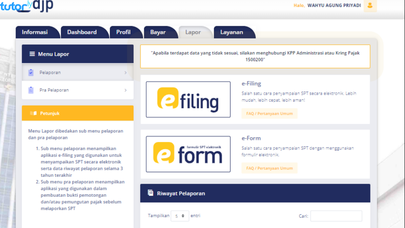 Cara Lapor Pajak Online E Filing 1770 SS